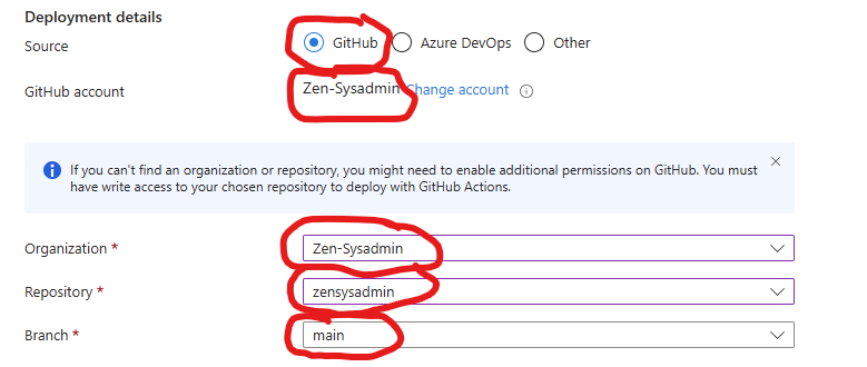 Azure Create Static Web App Menu 3