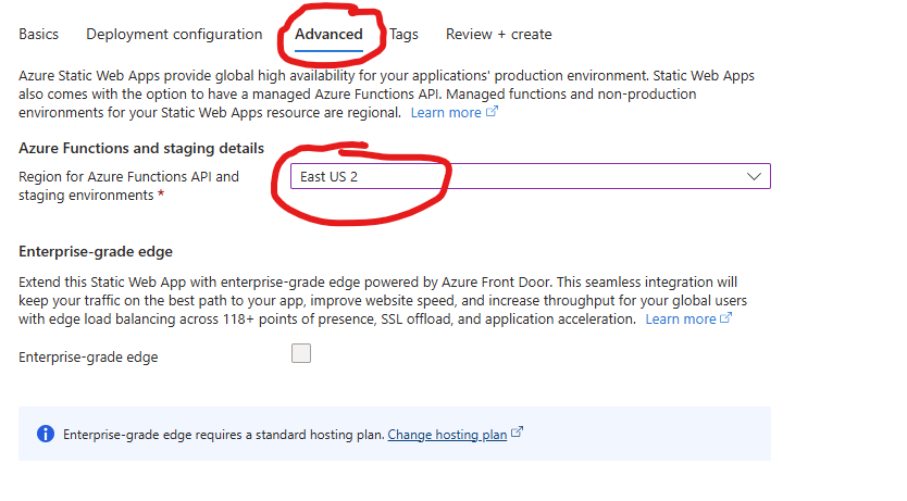 Azure Create Static Web App Menu 5