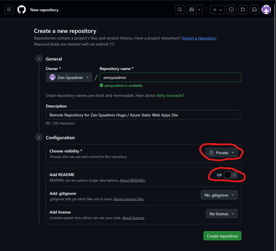 GitHub New Repository Menu