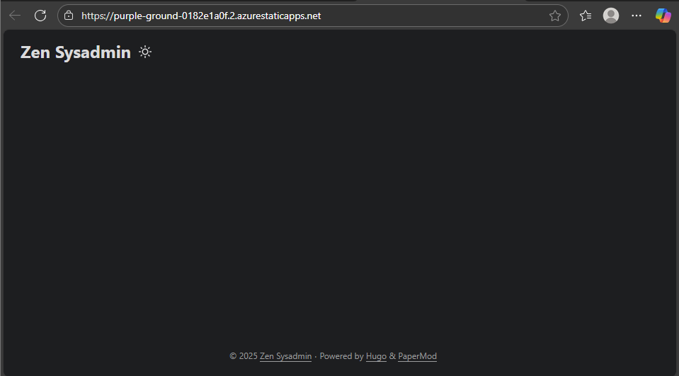 Newly Created Hugo Site
